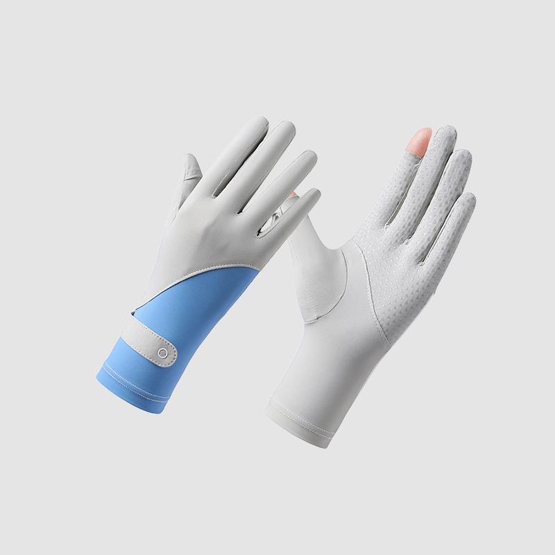 1 Pair Sun Protection Gloves One Size Sunscreen Breathable Anti-Uv Cooling Fabric Slip Gloves For Outdoor Cycling Driving