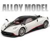 1/18 Pagani Huayra Dinastia Alloy Racing Car Model Diecasts Metallleksak Sportbilsmodell Simulering Ljud och ljus Barngåva