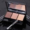 3 Colors Eyebrow Powder with Brush Mirror Long Lasting Sweat-proof Cosmetic
