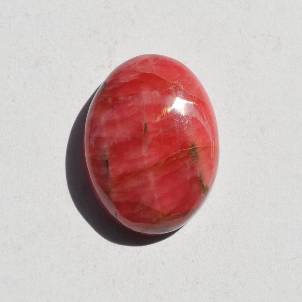 Natural Pink Rhodonite Gemstone Cabochon, Rare Rhodonite Cabochon (45 Carats) Oval Shape 26x20x7.6 MM