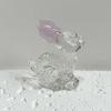 Faux Crystal Easter Bunny Figurine Handmade Clear Glass Rabbit Statue Miniature Animal Sculpture