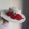 Dark Brown Faux Floral Felt Hat Wedding Hat Women'S Jazz Hat Panama French Elegant Felt Hat Somprero Mujer  Chapeau Femme Luxe