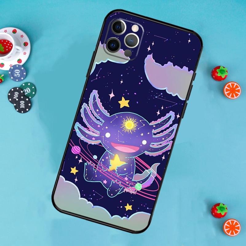 

Cute Animal Axolotl Phone Case For iPhone 16 15 13 14 12 11 Pro Max X XR XS Max 14 Plus Soft Case Cover iPhone 16