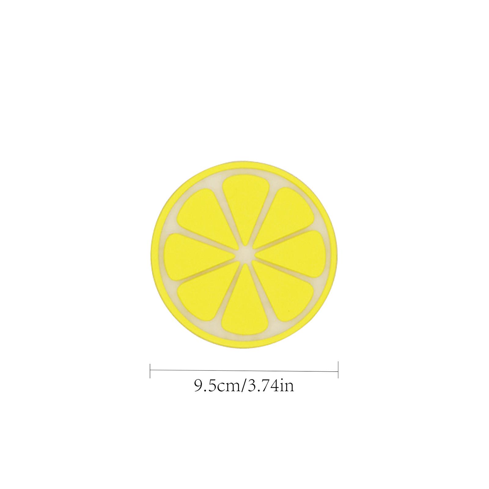 

Set of 4 PVC Cute Lemon Coaster, Yellow Round Heat-resistant Mat kitchen accessories tovagliette tavola bases para copos kitchen 4pcs&Round лимон