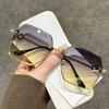 Fashionable Frameless Sunglasses Retro UV Protection Gradient Sunglasses Women's Frameless Edge Cut Driving Sunglasses UV400