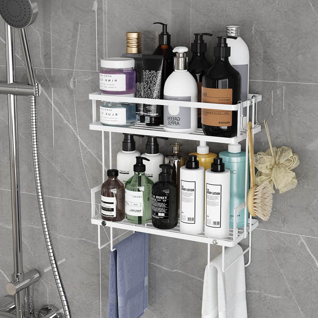 Bathroom Organizers and Storage,2-Tier Over Toilet Storage,Bathroom Storage Paper Holder,Wall Mounted Floating Shelves Furniture