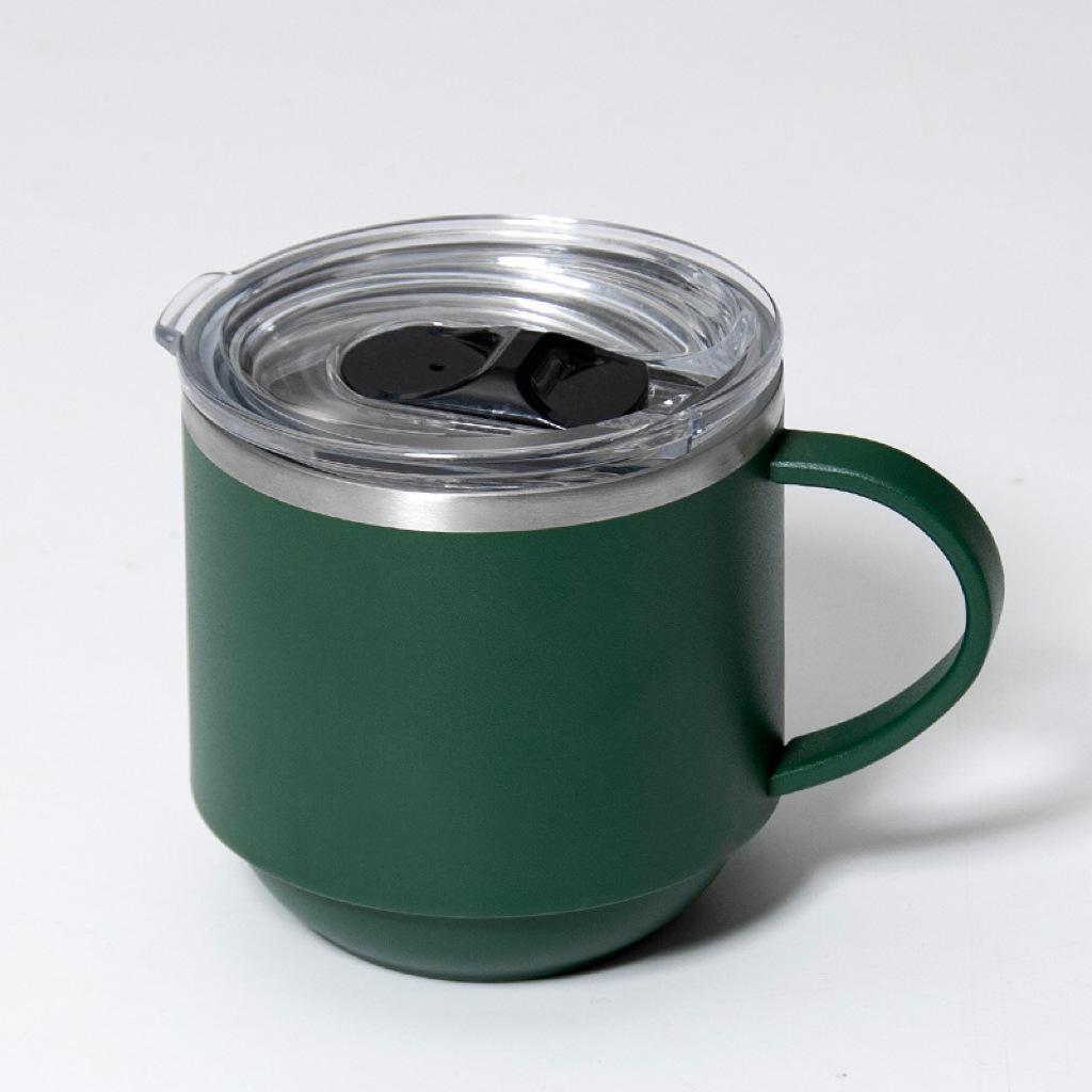 11oz stainless steel insulated coffee mug with handle double wall vacuum travel mug tumbler Cup with sliding lid