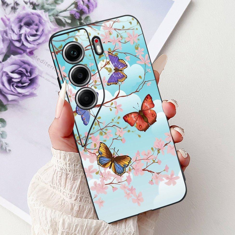 For Tecno Camon 40 Case CM5 Silicone Cute Cat Fashion Flowers Funny Painted Back Cover For Techno Camon 40 Phone Case Bumper
