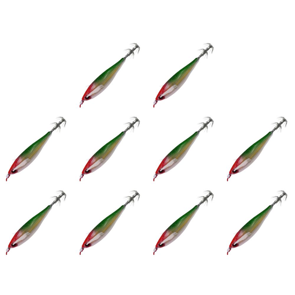 1-10Pcs Luminous Fishing Lure Wood Shrimp Lures Fishing Squid Jig Hook Octopus Cuttlefish Shrimp Jigging Bait for Night Fishing