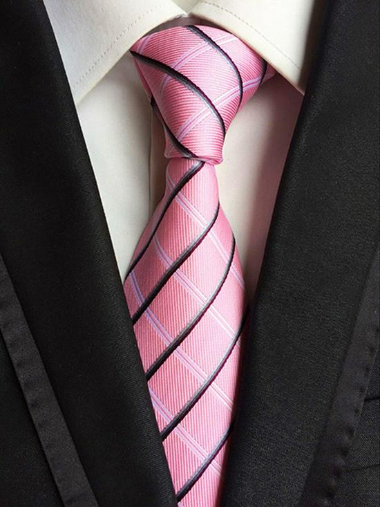 8cm Polyester Striped Men's Tie for Professional Business Attire