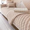 Plush Sofa Cushion Seat Slipcover Cream Style Embroidered Flower Sofa Cover Adjustable Headrest Backrest Towel