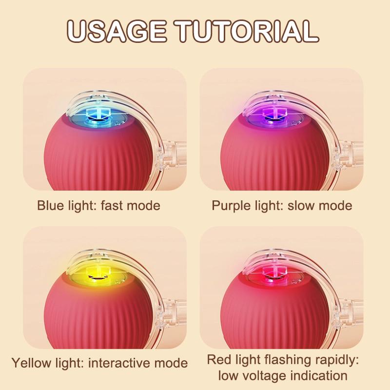 Brinquedos interativos para gatos Bola Automática Bola Rolante Elétrica Brinquedos para Gatos Pet Teaser Automático Inteligente Elétrico Modo Ajustável Brinquedo para Gatos