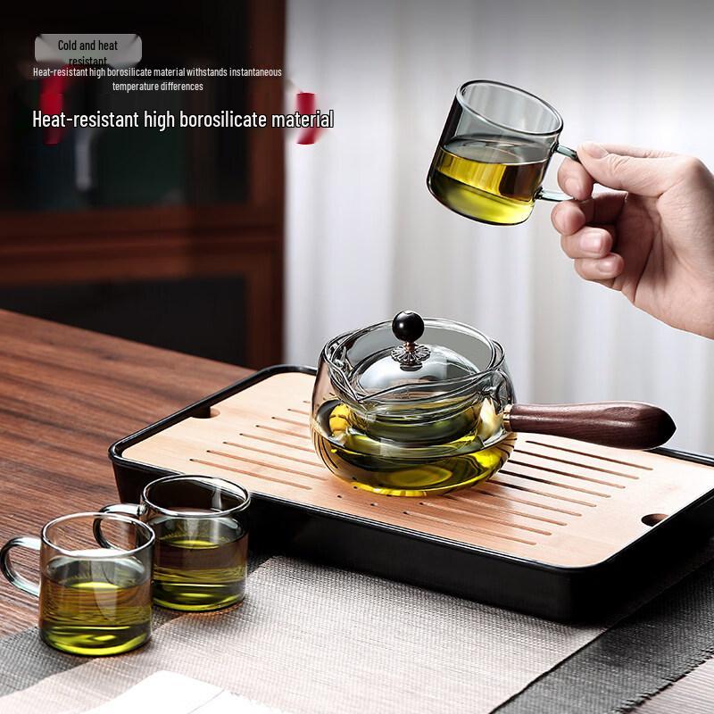 ZISIZ High-Temperature Glass Side Handle Teapot