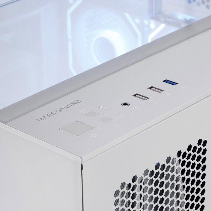 Mars gaming mc-vision caja atx triple cristal templado sin marco diseño doble cámara usb 3.0 blanco