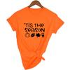The Season Pumpkin Coffee Print Women T Shirt Autumn Graphic T Shirts Fall Harajuku Tees Aesthetic