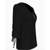 Spring and Summer New Solid Color Jacquard Button Long-sleeved Straps Hollow Loose T-shirt Top