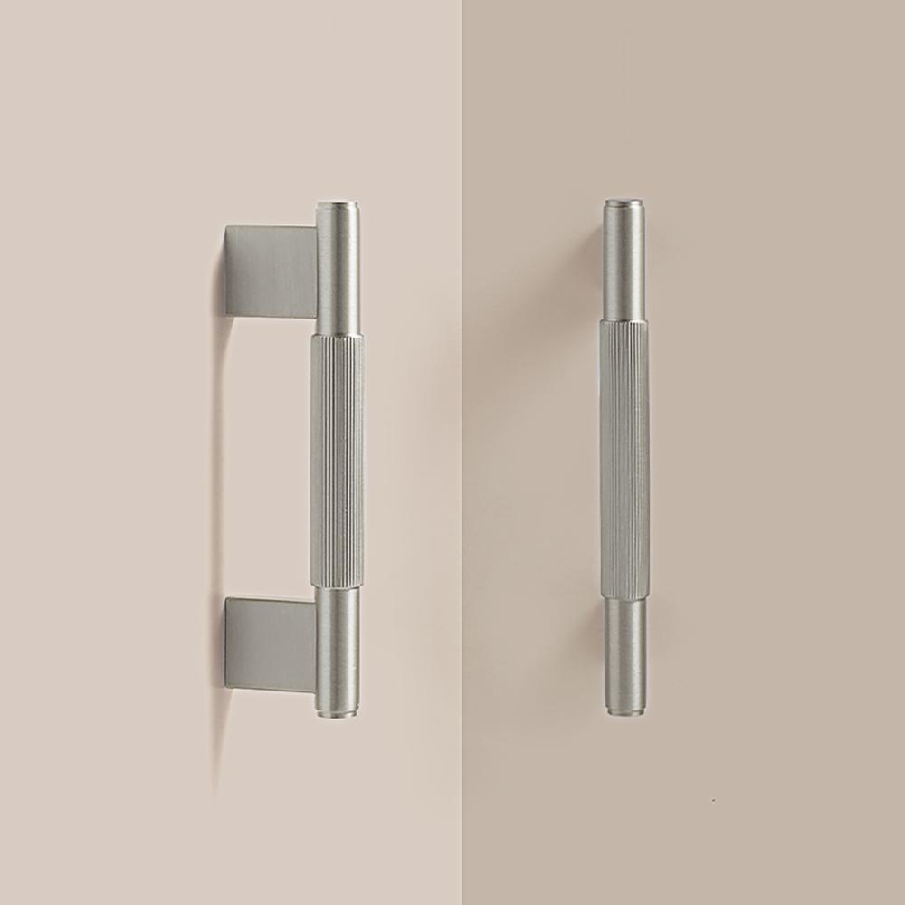 Dooroom Solid Brass Straight Grain Pattern Black Modern Style Cabinet Refrigerator Door Pull Drawer Knobs Hardware Handles