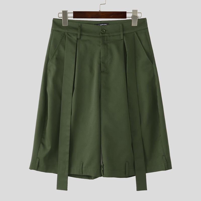 

INCERUN Men Zip-up Waist Casual Loose Wide Legs Capri Pants 5XL армия зеленый