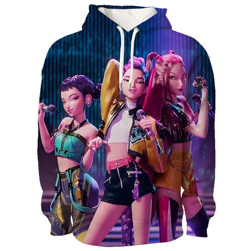 Kpop Dämonenjäger Hoodies 3D Gedruckt Herren Damen Lässiger Pullover Mode Sweatshirts Unisex Kleidung Weiblich Harajuku Streetwear