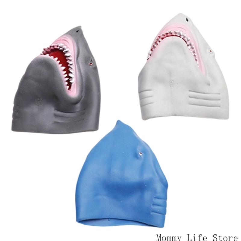 Cartoon Shark Vinyls Toy Hand Puppet With Open Mouth Flexible Jaw Creative Stuffed Animal For Children