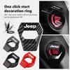 Car Engine Start Stop Button Cover Decorative Ring for Jeep Renegade Wrangler JK JL Grand Cherokee Compass Patriot Liberty