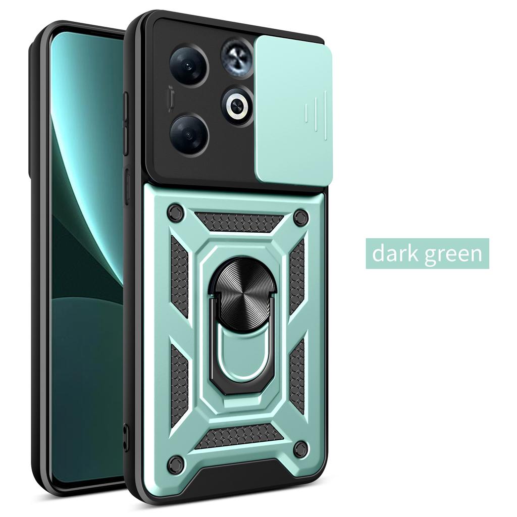 For Infinix Smart 8 Case Infinix Hot 40i Cover Smart 8 HD Magnetic Ring Holder Armor Phone Case Slide Camera Protect Back Cover