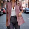 Cross-border Foreign Trade 2025 Amazon Europe and the United States Autumn and Winter New Women's Clothing Casual Slim Solid Color Small Suit Cardigan