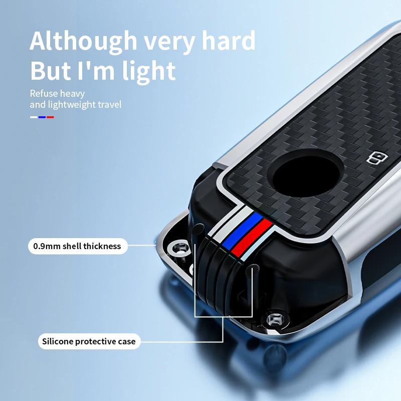 Car Zinc Alloy Key Case Cover Holder For BMW Energy Ix XM I7 X7 7 Series Smart Remote Key Protective Shell Accessories 2023