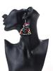 Cute Christmas Hat Cat Colorful Lamp Earrings for Women Lovely Cartoon Black Kitten Drop Earring Party Jewelry Xmas Gifts