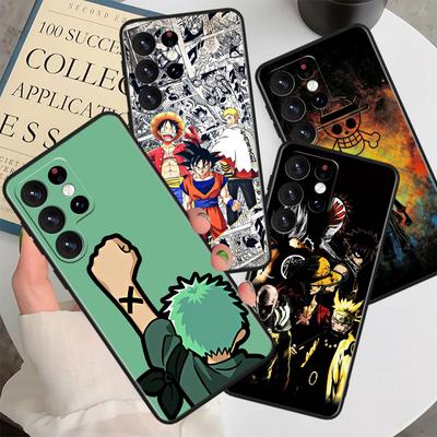 Anime Luffy O-ne P-iece Dla Samsung S24 S23 S22 S21 S20 FE S10e S10 S9 Ultra Plus Plus Miękkie Silikonowe Czarne Etui na Telefon