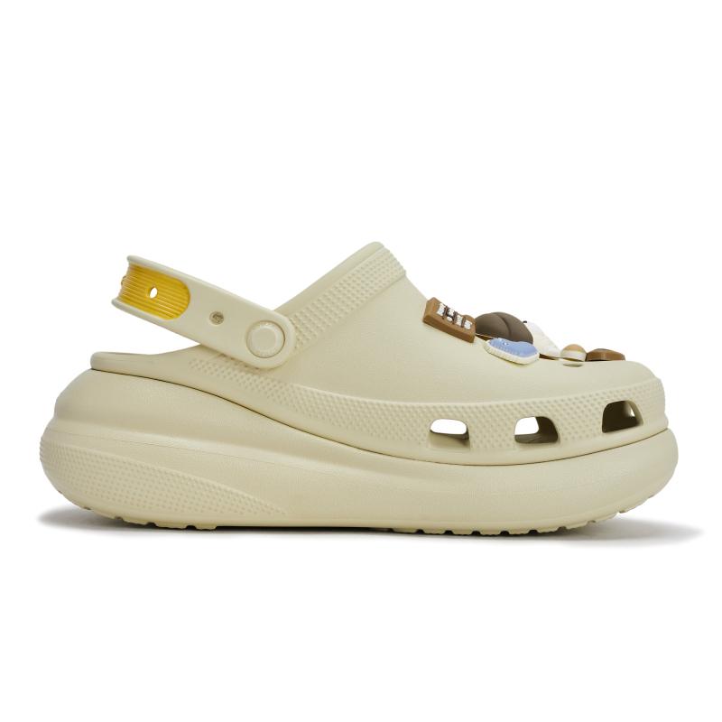 Crocs Crush Clog REGO Hot Dog Delicious Biscuits EVA Cheese Cookies Detachable Hole Shoes Unisex Bone White Brown Yellow
