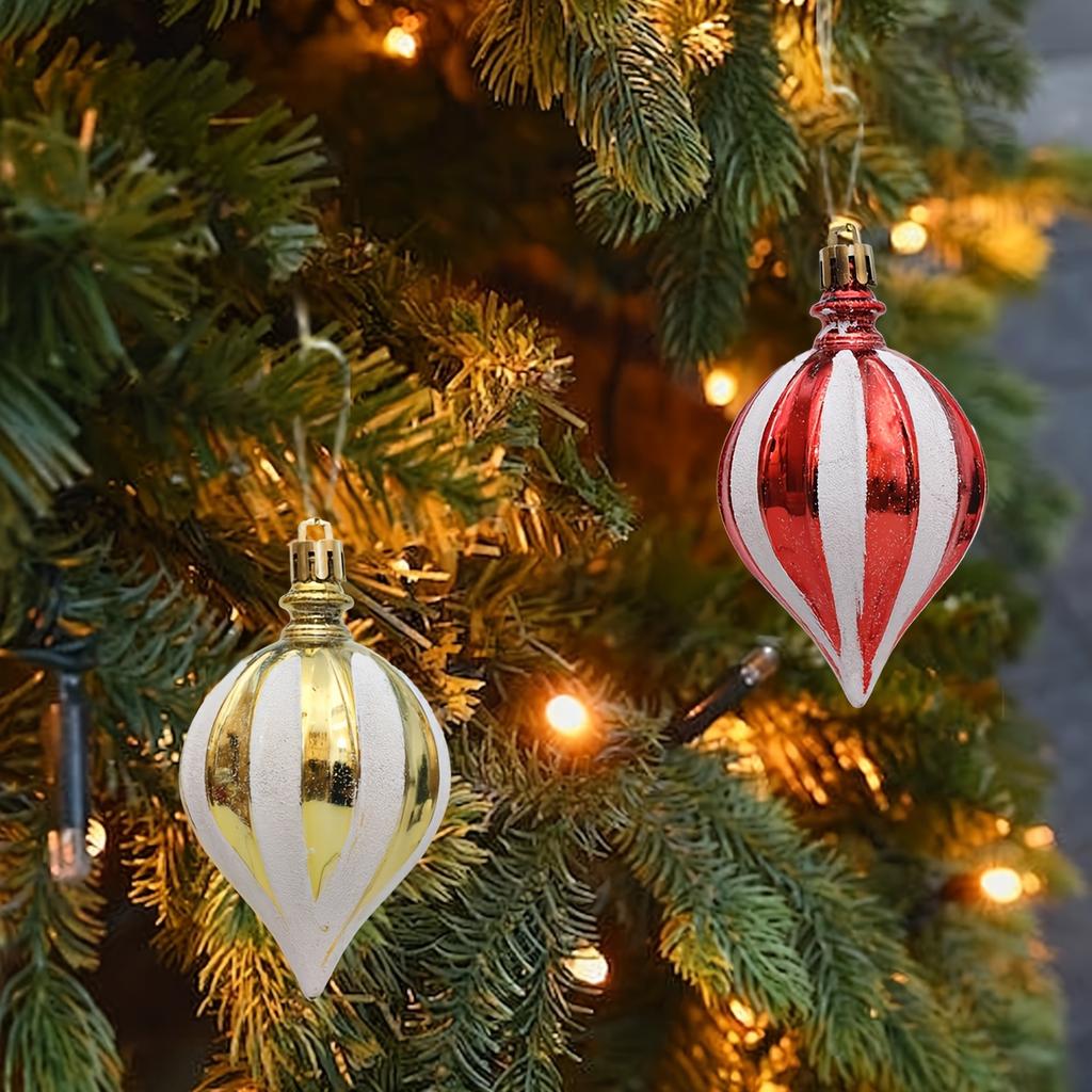 6pcs Holiday Christmas Tree Decorations Durable Plastic, Suitable for Various Scenes Home, Wedding,Party Indoor/Outdoor Featherless Ornament Set