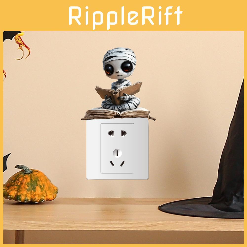 Halloween Reading Cute Book Skeleton Switch Sticker Wall Sticker For Decor Home