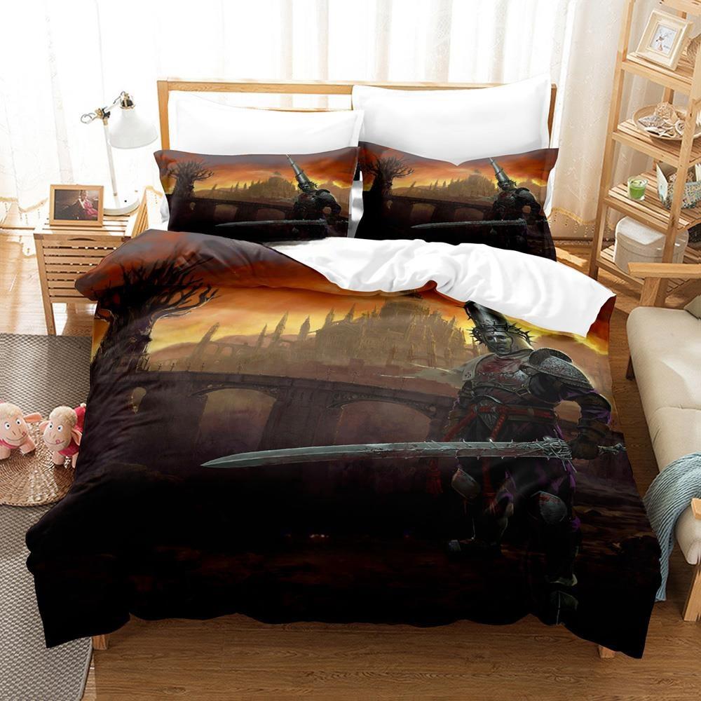 

Comforter 3D Print Game Blasphemous Bedding Set Comforter Bed Set King Queen Twin Size Boys Girls Adult Comforter (quilt)-EU Single(135*200cm)3pcs