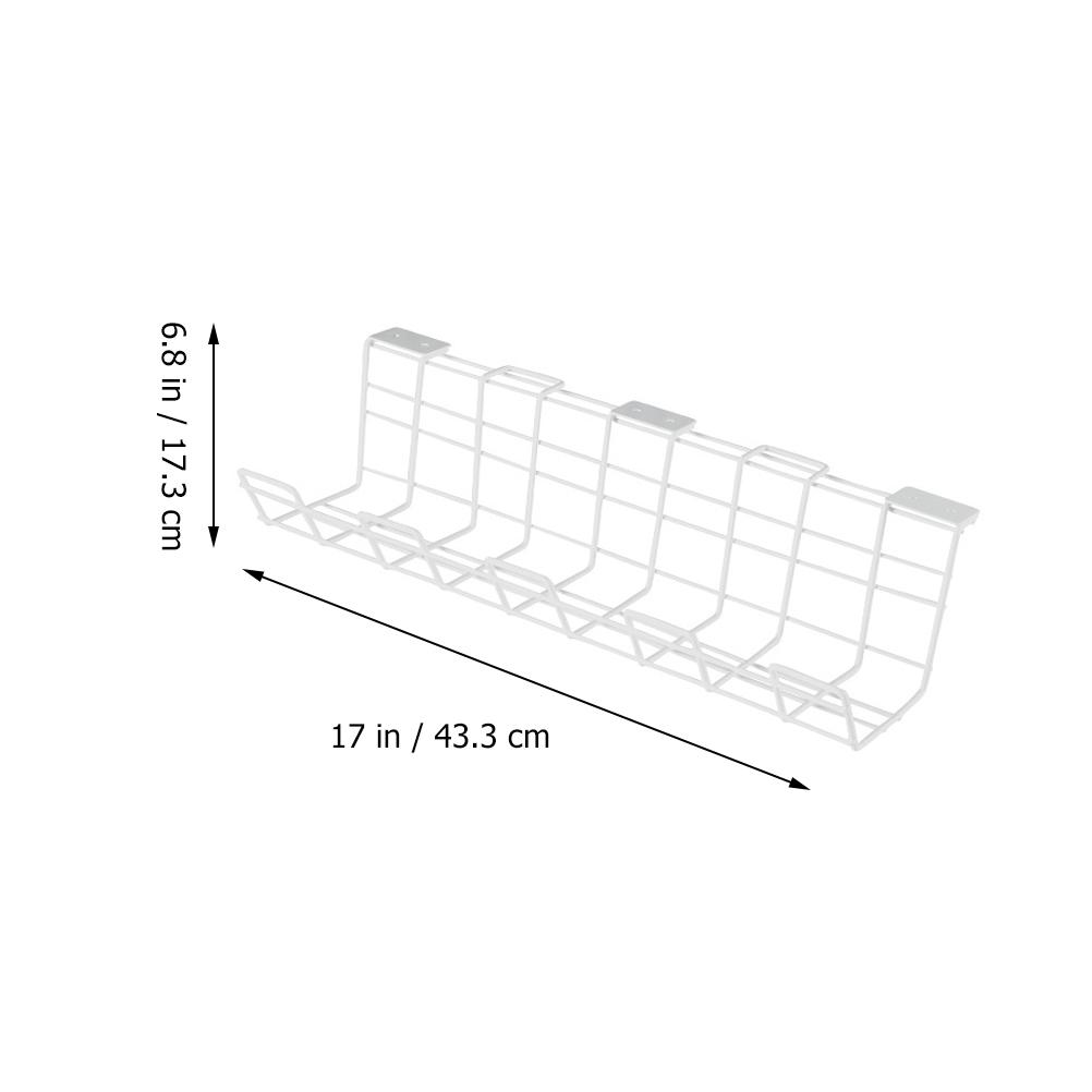 Wire Basket Shelf Under Table Storage Rack Wire Desk Hide Cords Under Management Under Management Tray Cord Organizer Rack Wire