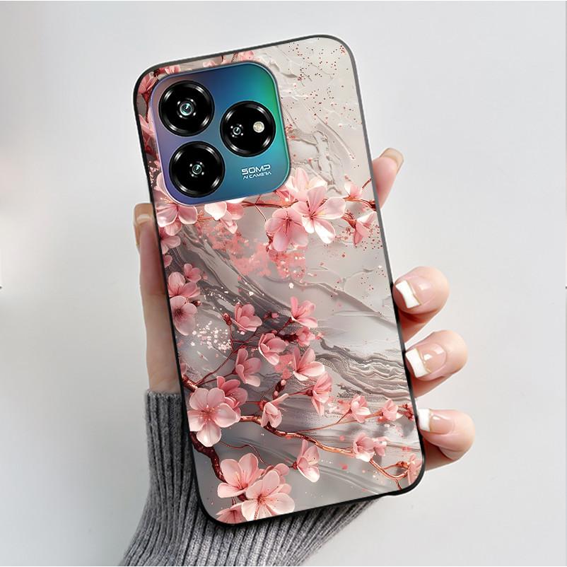 Case For ZTE Blade V60 Design 4G/Blade V60 Vita/Nubia V60 Design/Axon 60 Lite Soft Silicone Black Cover Cute Flower Cartoon Case