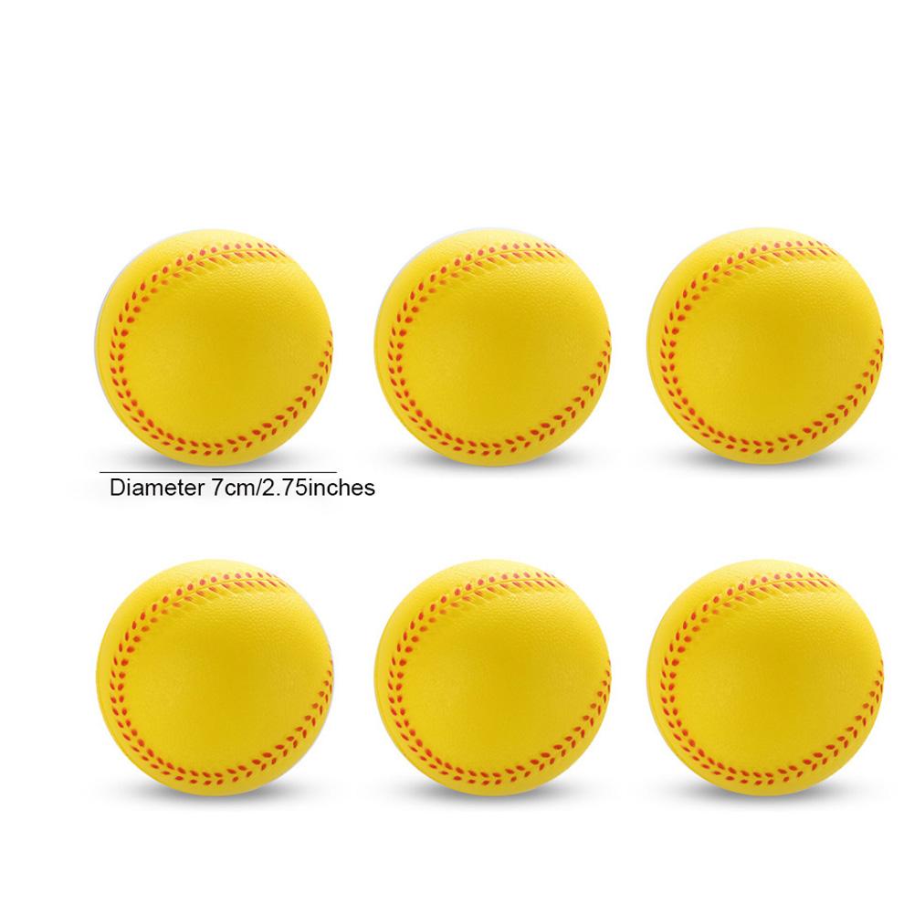 6pcs PU Soft baseball, Foam Stretch Ball, PU Foaming Sponge Ball, Bouncy Baseball Balls, Team Practice Baseball for Beginner жёлтый