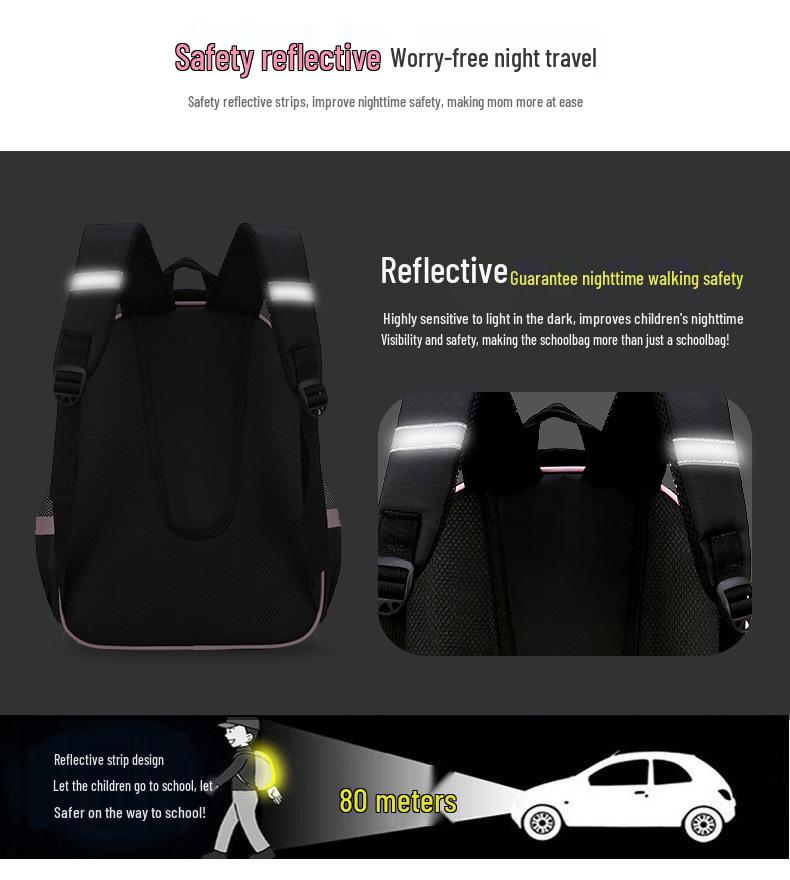 Plecak na kółkach w stylu koreańskim dla dziewcząt, w wieku 6-12 lat, klasy 1-3, 5-6 z szelkami redukującymi obciążenie.