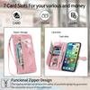 Zipper Leather Flip Wallet Case For iPhone Air 17 16 Pro Max 15 Plus 14 Pro 13 12 11 Pro XR 16E Card Slot Phone Cover Bags