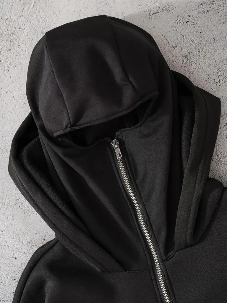 Oversized Streetwear Pullover Hoodie mit Frontreißverschluss Herren Kapuzensweatshirt Trendige Bekleidung Qualitätsnähte Modebegeisterte