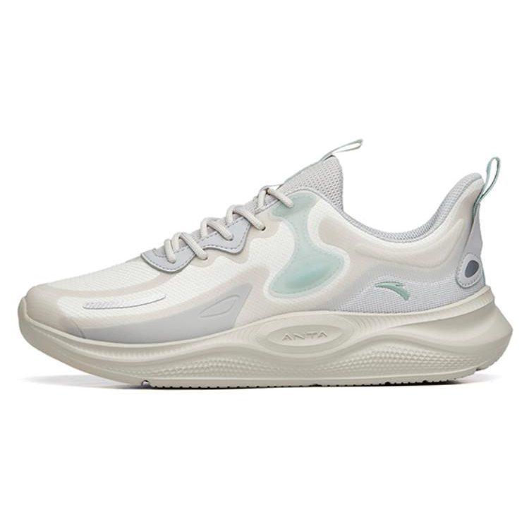 Anta Lingyun Soft And Comfortable Cushioning, Wear Resistant Low top Running Shoes Men's Gray White Green 112225541R-7