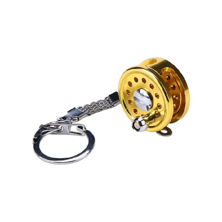 Small And Lightweight Fish Reel Keychain Pendant High Quality Aluminum Keyrings Perfect For Adventurers And Style Lovers