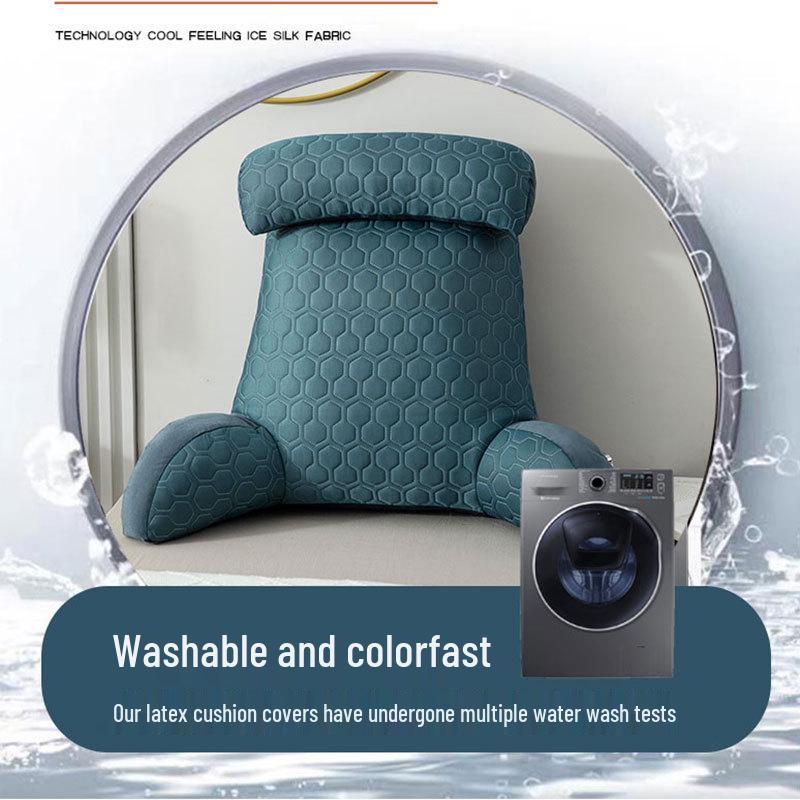 Ice Silk Latex Headboard Cushion: Soft Backrest Pillow for Sofa and Bed with Cool Comfort