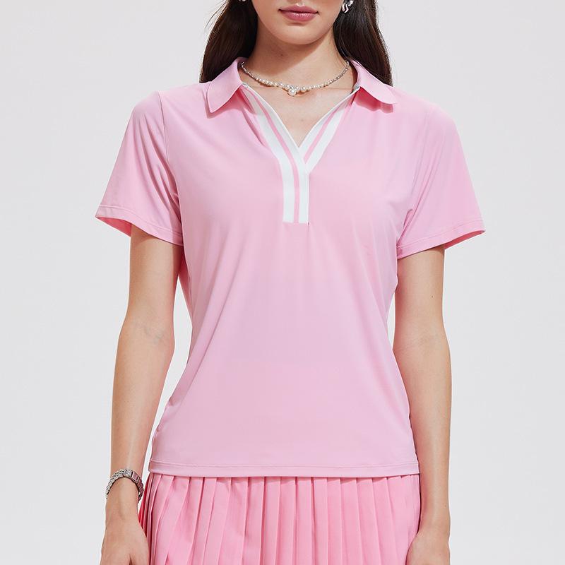 Cai Jue Women's Quick-Dry Short Sleeve Polo for Outdoor Sports & Fitness