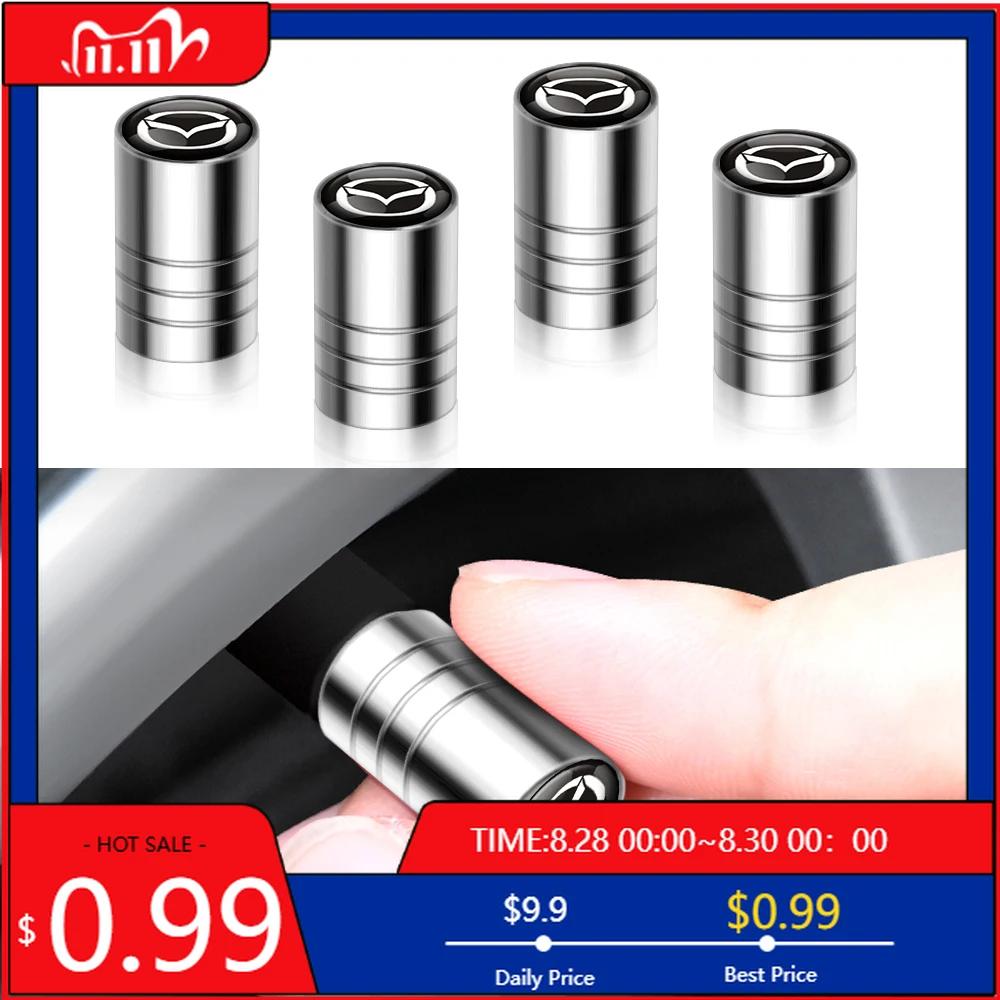 2025 Hot For Mazda MS 2 3 6 7 Axela Atenza Demio CX-3 CX-5 CX-8 4PCS Car Tire Hub Valve Cover Metal Aluminum Metal Dust Cover Ac