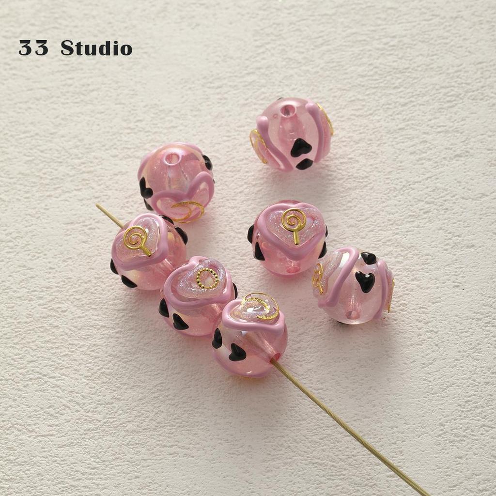 Pure Hand-painted Beads Stickers Diamonds Set Pearl Diy Jewelry Accessories Material Package Beads Car Pendant Cell Phone Chain Beads