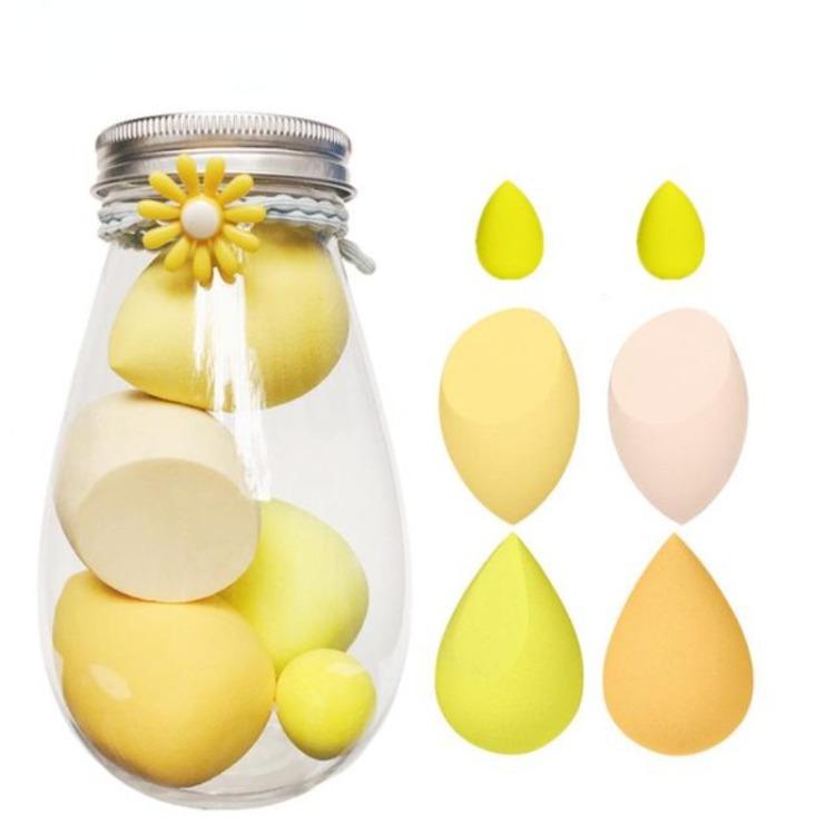 4/5/6ks Sada houbiček na make-up Kosmetická labutěnka pro krémový krémový korektor na make-up s krabičkou Flower Series