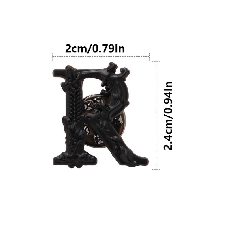 4pcs/set Irregular R Alphabet Brooch Elegant Fashion Men Luxulry Vintage Initial Letter Lapel Pins Brooches Party Shirt Coat Jewelry Accessories Gifts