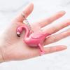 Cartoon Flamingo LED Flashlight Sound Keychain Key Ring Bag Hanging Pendant Gift