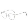 Black SIlver Frame Square Prescription Glasses Anti Blue Light/Photochromic/ Myopia/Hyperopia/Progressive/Optical Eyeglasses